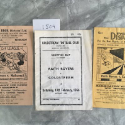 Raith Rovers Early 1950s Football Programmes: Away at Coldstream Scottish Cup good and homes v 54/55 East Fife + 50/51 Motherwell. Very good unless stated with no team changes. (3)