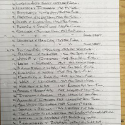 1950s + 1960s Big Match Football Programmes: Includes FA Cup Finals/ Semis, League Cup, British v European matches, Charity Shields and more. FA Cup finals from 55 58 59 61 62 and more. Good. (75)