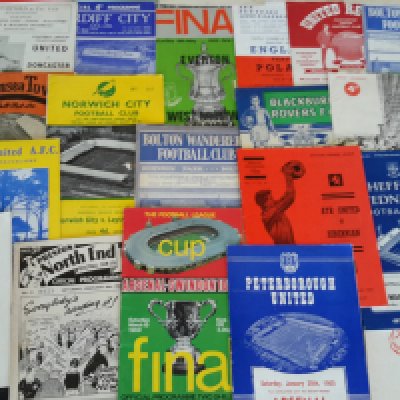 Football Programme Box: League, FA Cup, Friendlies, Testimonials, Cup Finals etc. Wide range of clubs and worth a look. (est 225)