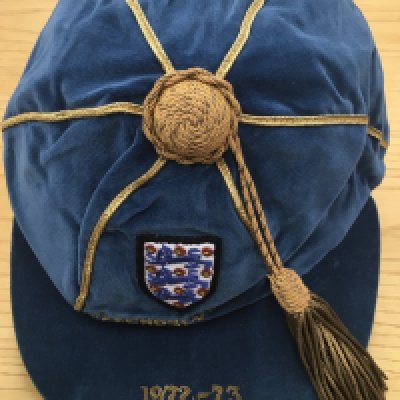 John McDowell England Under 23 Football Cap: Awarded to the West Ham player for playing v Czechoslovakia at Aston Villa on 7 3 1973. C/W letter from the FA informing John of his selection for the match.