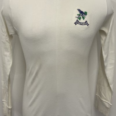 CLICK FOR INDEX West Brom 1968 FA Cup Final Match Worn Football Shirt: White long sleeve number 6 shirt with Wembley 1968 below embroidered throstle. Inside back near hem it has been signed by John Kaye who wore this shirt when West Brom won the FA Cup beating Everton. This is a unique historical shirt because John got injured and a substitute was brought on for the first time ever in an FA Cup final. Very good condition.