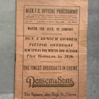 34/35 Crewe Alexandra v Walsall Football Programme: Good condition with no team changes.