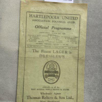 35/36 Hartlepool United v Halifax Town Football Programme: Very good condition 4 pager with no team changes.