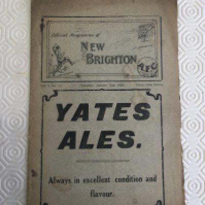 25/26 New Brighton v Barrow Football Programme: Good condition with no team changes. Slight staining more prevalent to back page.