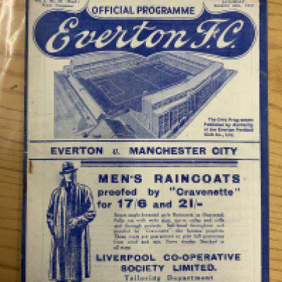 36/37 Everton v Manchester City Football Programme: Excellent condition league match dated 20 3 1937. No team changes.