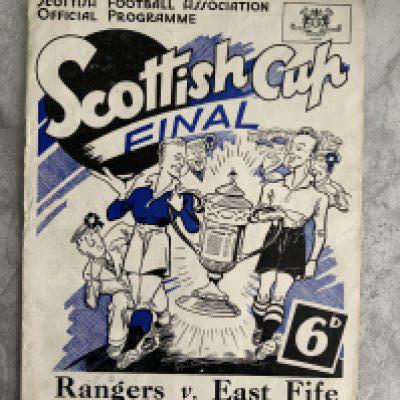 1950 Scottish Cup Final Football Programme: Rangers v East Fife played at Hampden Park. Very good condition with no team changes.