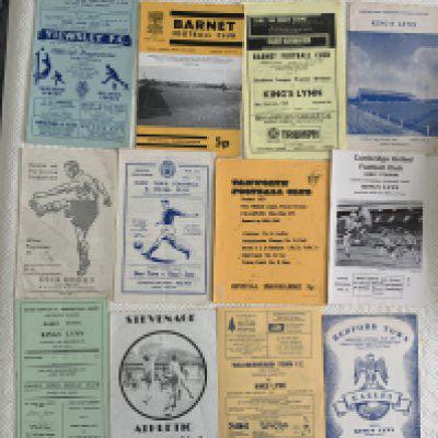 Kings Lynn Away Football Programmes: Includes 62/63 Bury Town and 58/59 Harwich. Mainly 60s the majority in good condition. (22)