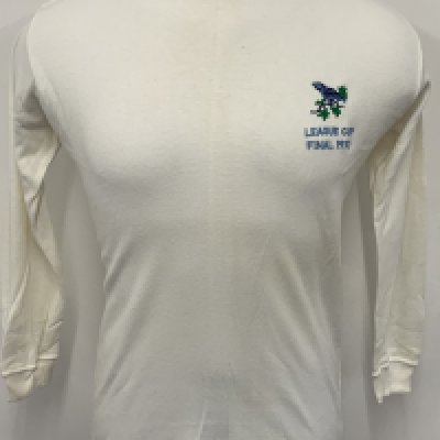 West Brom 1970 League Cup Final Match Worn Football Shirt: White long sleeve number 6 shirt with League Cup Final 1970 below embroidered throstle. Inside back near hem it has been signed by John Kaye who wore this shirt when West Brom lost to Manchester City at Wembley. Very good condition.