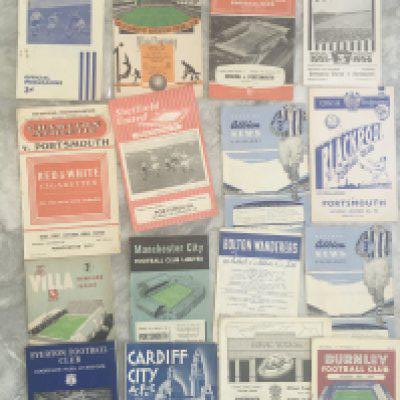 55/56 Portsmouth Away Football Programmes: Good condition private collection of aways to include Bolton Blackpool and Burnley. (16)