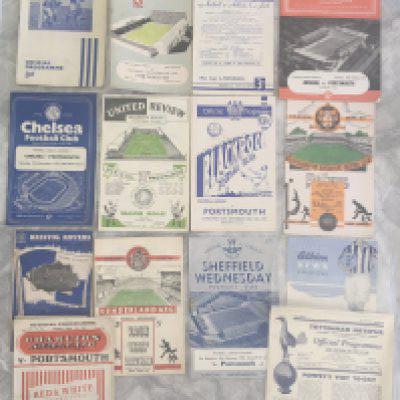 54/55 Portsmouth Away Football Programmes: Good condition private collection of aways in the league and cup to include Blackpool Sunderland Newcastle and Bolton. Couple have number to cover. (14)