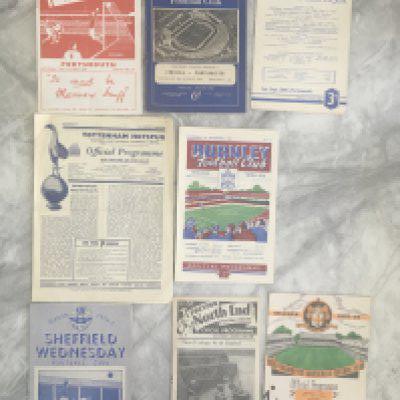 52/53 Portsmouth Away Football Programmes: Very good condition private collection of aways to include Burnley Bolton and Stoke. (8)
