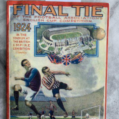 1924 FA Cup Final Football Programme: Aston Villa v Newcastle United in excellent condition with no team changes. This programme which peaked at 7k in the day has had professional covers made by the late and great Mr Fiztmaurice.