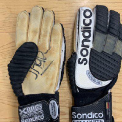 John Achterberg Tranmere Rovers Match Worn Goalkeeper Gloves: Pair of Sondico gloves worn and signed by John who left when Klopp did as he was Liverpools goalkeeping coach.