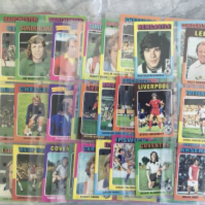 Topps 1975 Complete Set Of Football Cards: All 220 red back cards in excellent condition except for number 32, check list included which is marked.