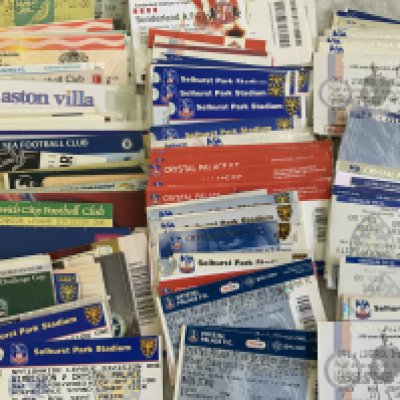 Crystal Palace Football Tickets: Home and away from the 90s onwards mainly involving Crystal Palace. Home v Leeds in the famous cup run for Leeds in 1965 included. Excellent. (260+)