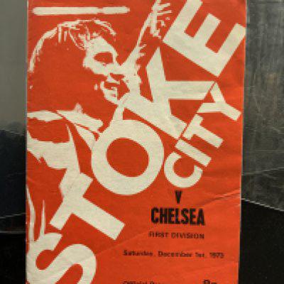 73/74 Stoke City v Chelsea Postponed Football Programme: Dated 1 12 1973 in good condition with no team changes. Please note one sheet which is pages 9 10 11 + 12 has been professionally remade and we would not have noticed if we had not been told.