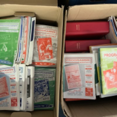 Programme Monthly Football Magazines: Two heavy boxes containing a private collection of hundreds of the football magazine. Instructions to sell.