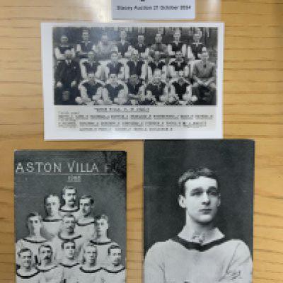 Aston Villa 1905 FA Cup Winners Football Postcards: Original postcard with message to rear reading This is the team that won the FA Cup last Saturday. Also a postcard of Hampton the player that scored two goals in the final. C/W 46/47 Villa team group which is a Wilkes picture that has been previously stuck down. (3)