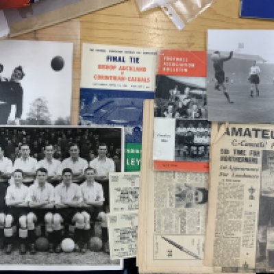Corinthian Casuals Football Clubs 1950s Memorabilia: Incredible lot direct from the family of Doug Insole ( England Cricketer ) and Corinthians player in their finest hour. Many letters covering a wide range of subjects from around 1952 to include club tours and insurance certificates for the club. There is a 75th anniversary handbook 1958, 1956 Amateur Cup Final items include press photos programme tickets newspaper reports and even telegrams to Doug. On club headed paper there are large quantities of match reports and team line ups from all the Corinthians teams including Reserves, A Team, Schools and 1st Team. Do not miss this famous clubs rich history. Perfect for club researcher, book writer or collector.