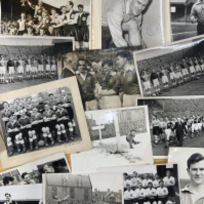 1954 Bishop Auckland Amateur Cup Final Football Press Photos: All relating to Jack Major the Bishop Auckland Hull City and England Amateur player. Majority of the 31 press photos relate to the 1954 Amateur Cup final at Wembley and replay at Middlesbrough and have press stamps. There are also two telegrams from the supporters club to Jack. Bishop Auckland defeated Crook Town in the final.