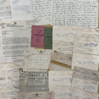 40s + 50s Farsley Celtic Football Memorabilia: Includes selected to play postcard size invites, press reports, telegrams, player membership booklets, letters including Salts football club and items relating to ex player Raymond Lambert.