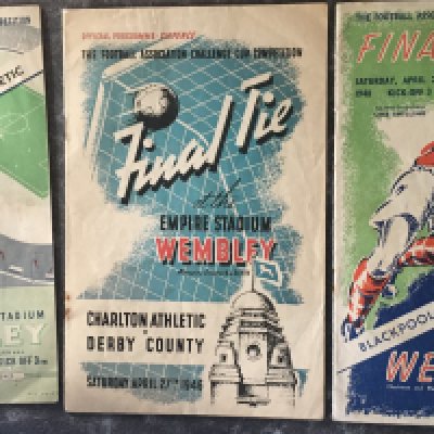 Complete Post War FA Cup Final Programme Collection: From 1946 to 2010 in very good condition. C/W a folder of 17 replica pre 1st World War programmes. Excellent condition collection.
