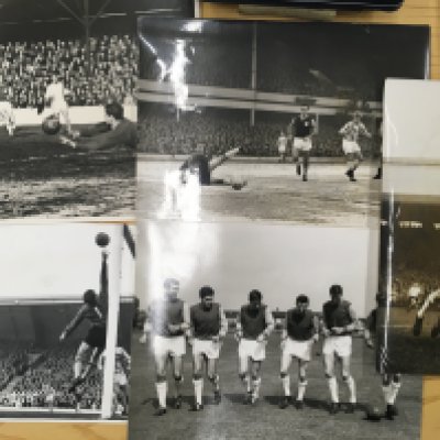 West Ham Football Press Photos: Great action shots from the 60s with goalkeepers Standen and Dwyer making saves from St John and Law plus others. All with press stamps. (5)