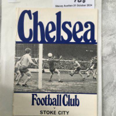 69/70 Chelsea v Stoke City Postponed Football Programme: Dated 29 11 1969 in excellent condition with no team changes. Hard to obtain. Ex bound with covers. Centre page loose.
