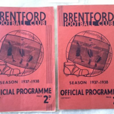 Brentford 37/38:Home Football Programmes: Preston and Middlesbrough both very good with score and scorers noted to team page inside. (2)
