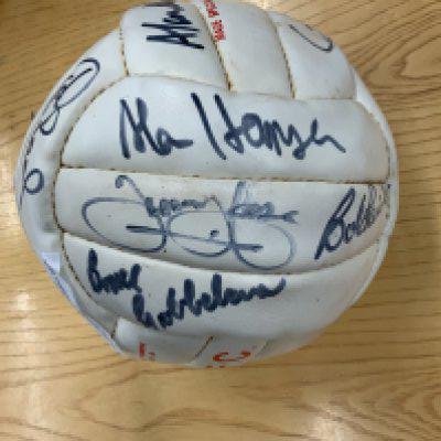 Liverpool Signed 1981 European Cup Winning Football: Signed clearly on Liverpool official ball in marker pen by 14 including Paisley Thompson Case Hanson Kennedy Neal Hughes Souness Grobbelaar Johnson Clemence and others.
