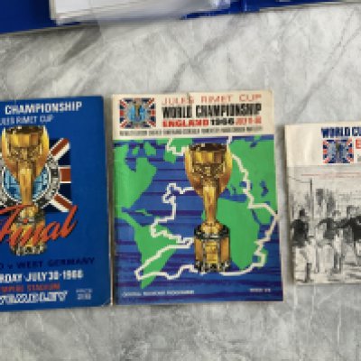 1966 World Cup Final Football Programme: Original England v West Germany programme in excellent condition. C/W tournament guide with tear both unwritten. Ticket information booklet included. (3)