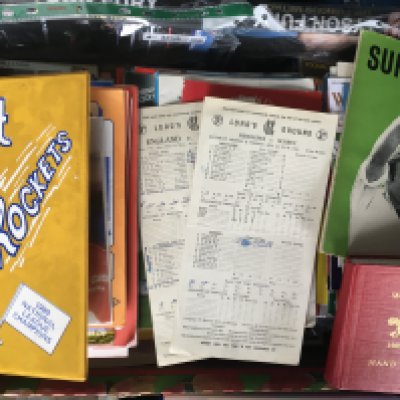 Sports Programmes + Books: Includes Football, American Football, Cricket, Rugby, Speedway, Tennis, Athletics, Grand Prix, Boxing and more from the 50s onwards. (150+)