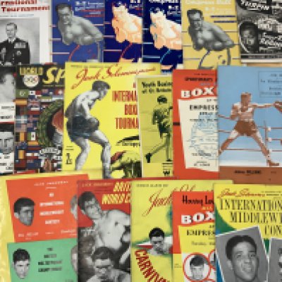 Boxing Programme Collection: Mainly early 1950s to include many fights of Randolph Turpin plus Terry Downes, Dave Charney and others. A couple have split spines. (32)
