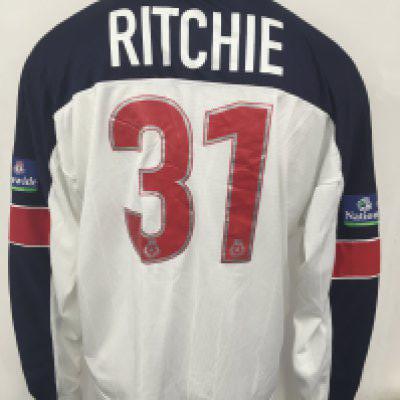 Bolton Wanderers 2000 FA Cup Semi Final Match Issued Football Shirt: White with red and blue trim long sleeve Reebok sponsored shirt. Number 31 Ritchie to rear. Obtained by Aston Villas Paul Merson who swapped with Ritchie. Ritchie opted for short sleeve in the match.