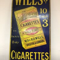 A Vintage enamel Sign Wills Gold Flake Cigarettes 93x46cm