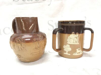 A Doulton jug and a harvest jug, 17cm tall- NO RESERVE