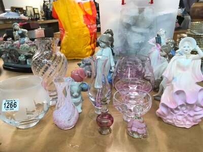 A Collection of ceramics including Neo figures and Coalport figures, Caithness glass