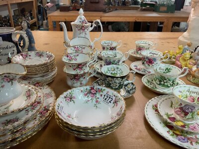 A Royal Albert cottage garden tea set together with six months cups and saucers and one other cup.