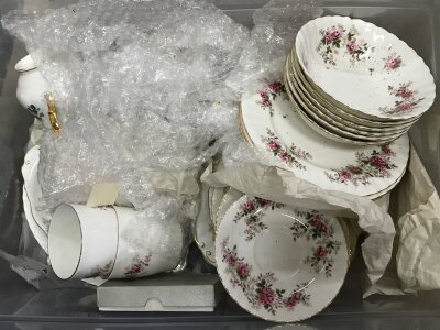 Royal Albert lavender rose including bowls, cups , saucers etc and two boxes of other ceramic cups No reserve