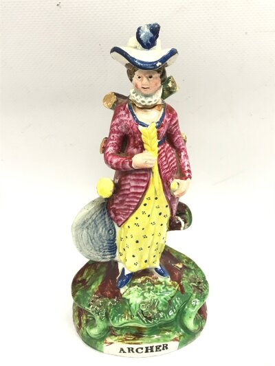 An early 19th century Archer Pearl ware figure (some damage )