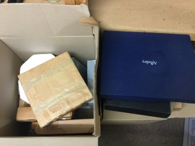 Two boxes of various Collectors plates including Worcester, Aynsley. No reserve