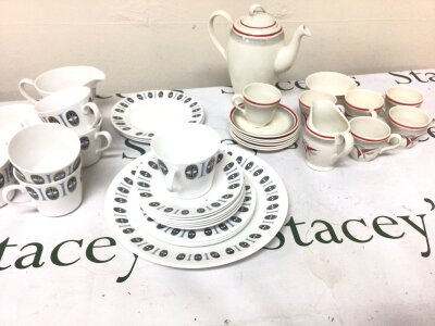 A pin Art Deco design coffee service maker Grindley and a mid 20th century Bone China Gainsborough tea set.