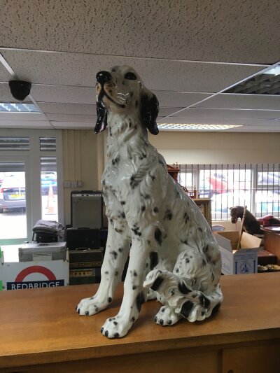 A large ceramic figure of a Dalmatian, approx height 80cm.