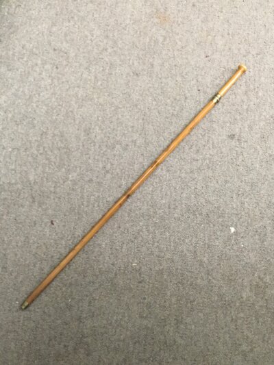 A silver 3d topped sword stick, 86cm long