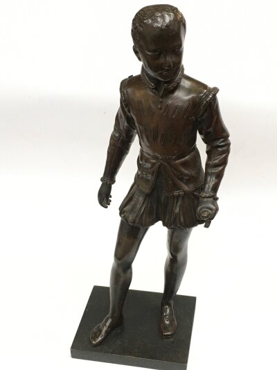 A bronze figure of the young Henry IV attributed to Joseph Bosio late 19th century. 41cm tall