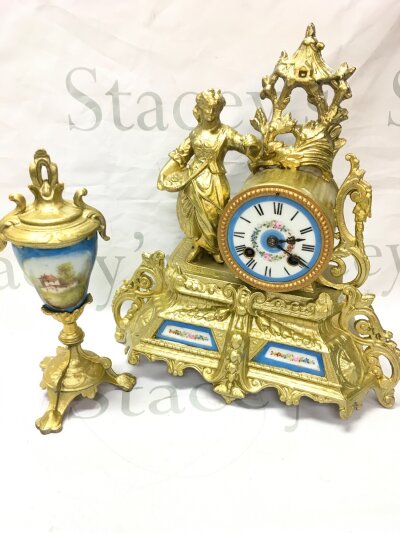 A French late 19th century clock garniture (one side ornament) . 33cm tall 28cm wide- NO RESERVE