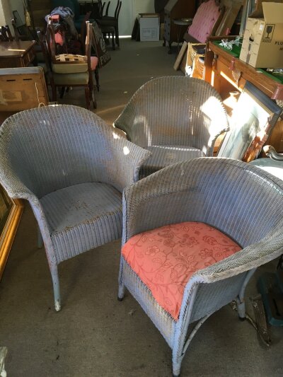 Three Lloyd Loom chairs.- NO RESERVE