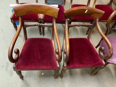 A set of 7 Victorian dining chairs.