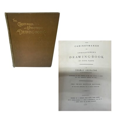 The Cabinet Maker and Upholsterers Drawing book, Thomas Sheraton 1802, 3rd Edition revised..  Tan canvas and board bound edition.- NO RESERVE