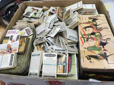 A large box of Loose cigarette cards, No reserve